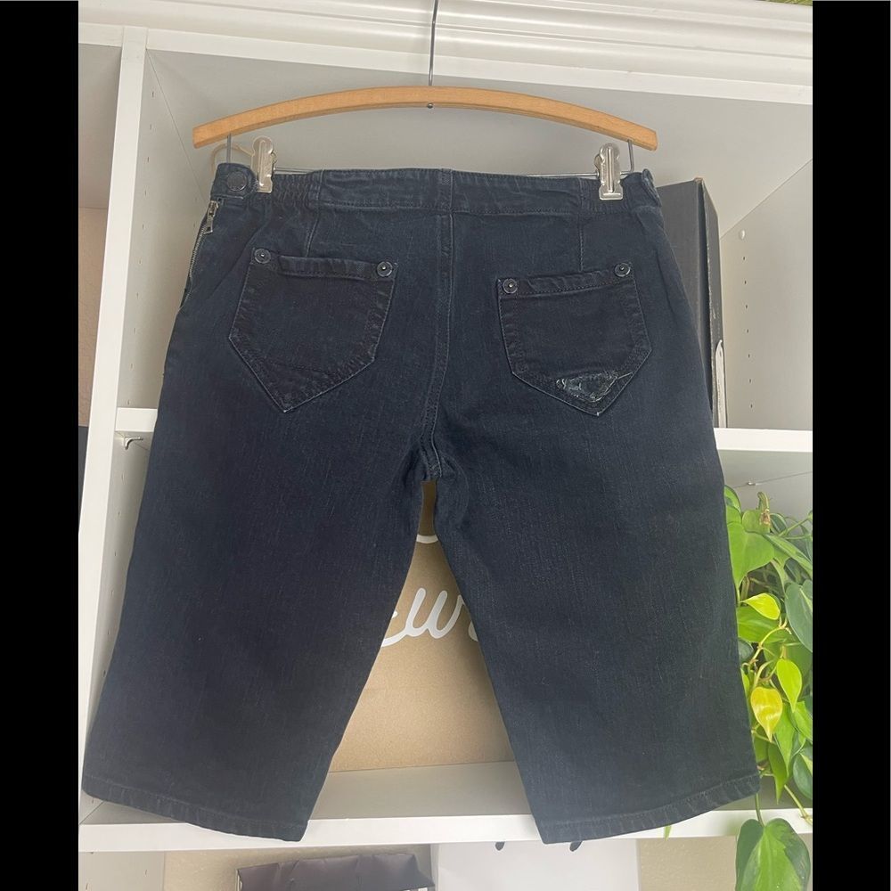 PRADA black denim Bermuda shorts